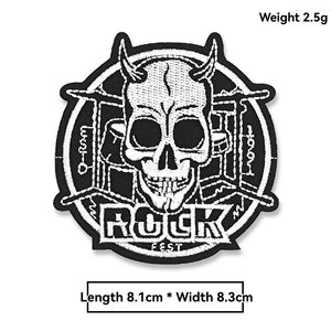 Écusson brodé tête de mort rock punk thermocollant lavable - vue 7