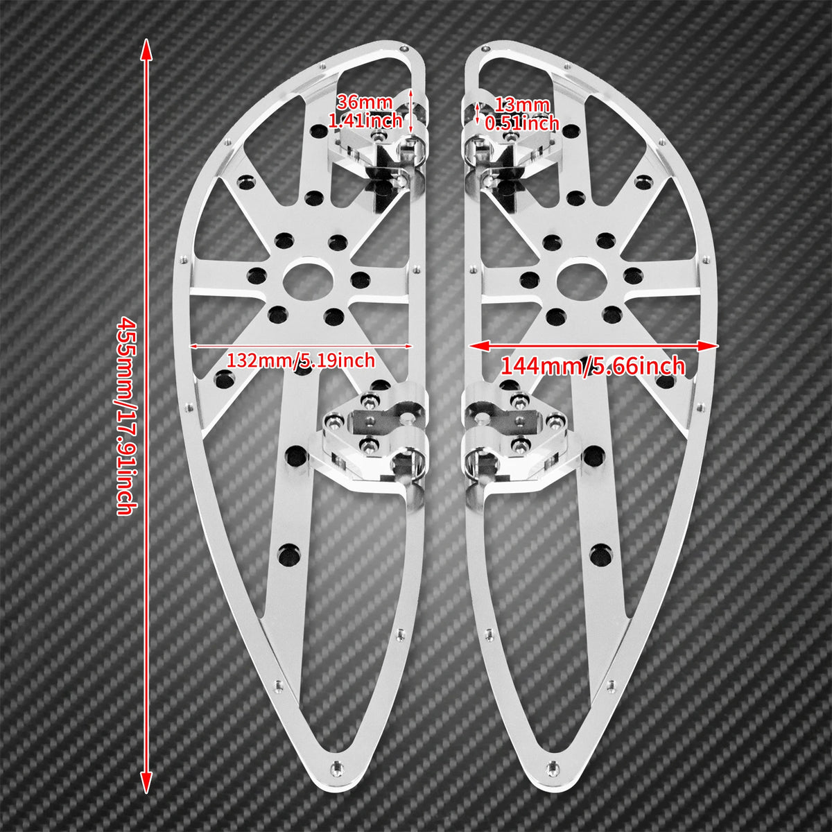 Marchepieds pilote CNC (floorboards) chromés - Harley Touring Road King, Electra Glide, Dyna, Softail FLHT – photo 3/6