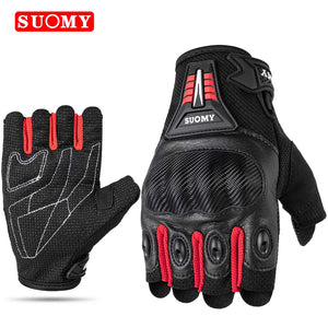 Gants moto mi-doigts noirs - vue de face - vue 10