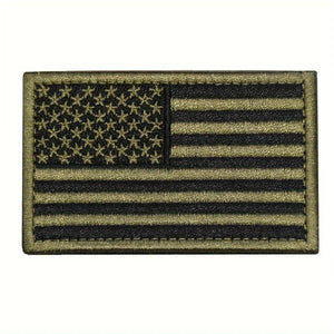 Écusson brodé drapeau USA noir et gris pour casquette ou blouson moto - vue 2