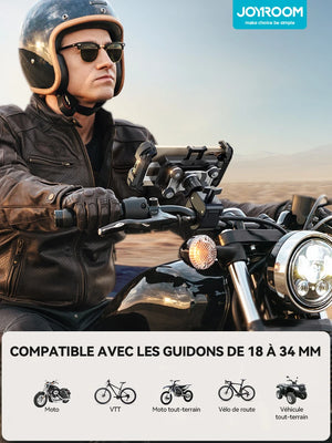 Support téléphone moto anti-vibration Joyroom – fixation guidon sécurisée - vue 3
