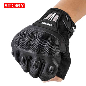Gants moto mi-doigts noirs - vue de face - vue 3