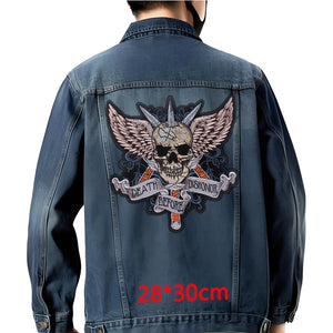 Grand écusson dorsal brodé style biker moto pour blouson - vue 29