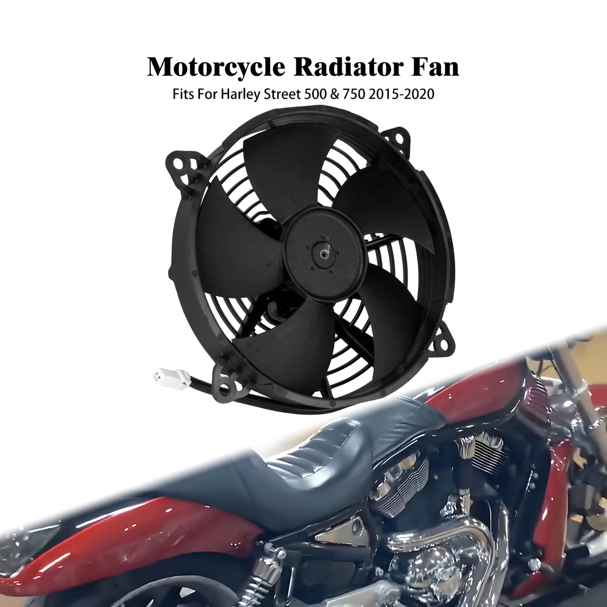 Ventilateur de refroidissement radiateur noir pour Harley-Davidson Street - vue 1