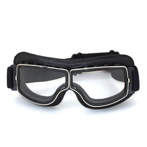Lunettes de Moto Rétro Pliables en Cuir - Anti-Vent et Anti-Poussière - vue 10