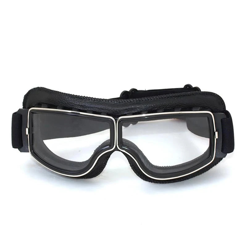 Lunettes de Moto Rétro Pliables en Cuir - Anti-Vent et Anti-Poussière - vue 10