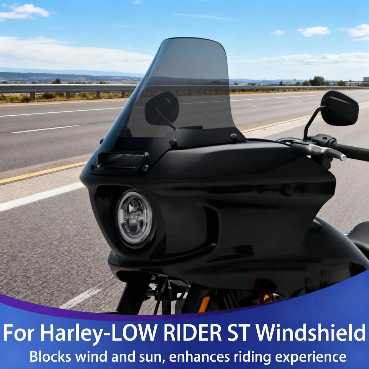 Pare-brise déflecteur transparent pour Harley-Davidson Low Rider ST - vue 1