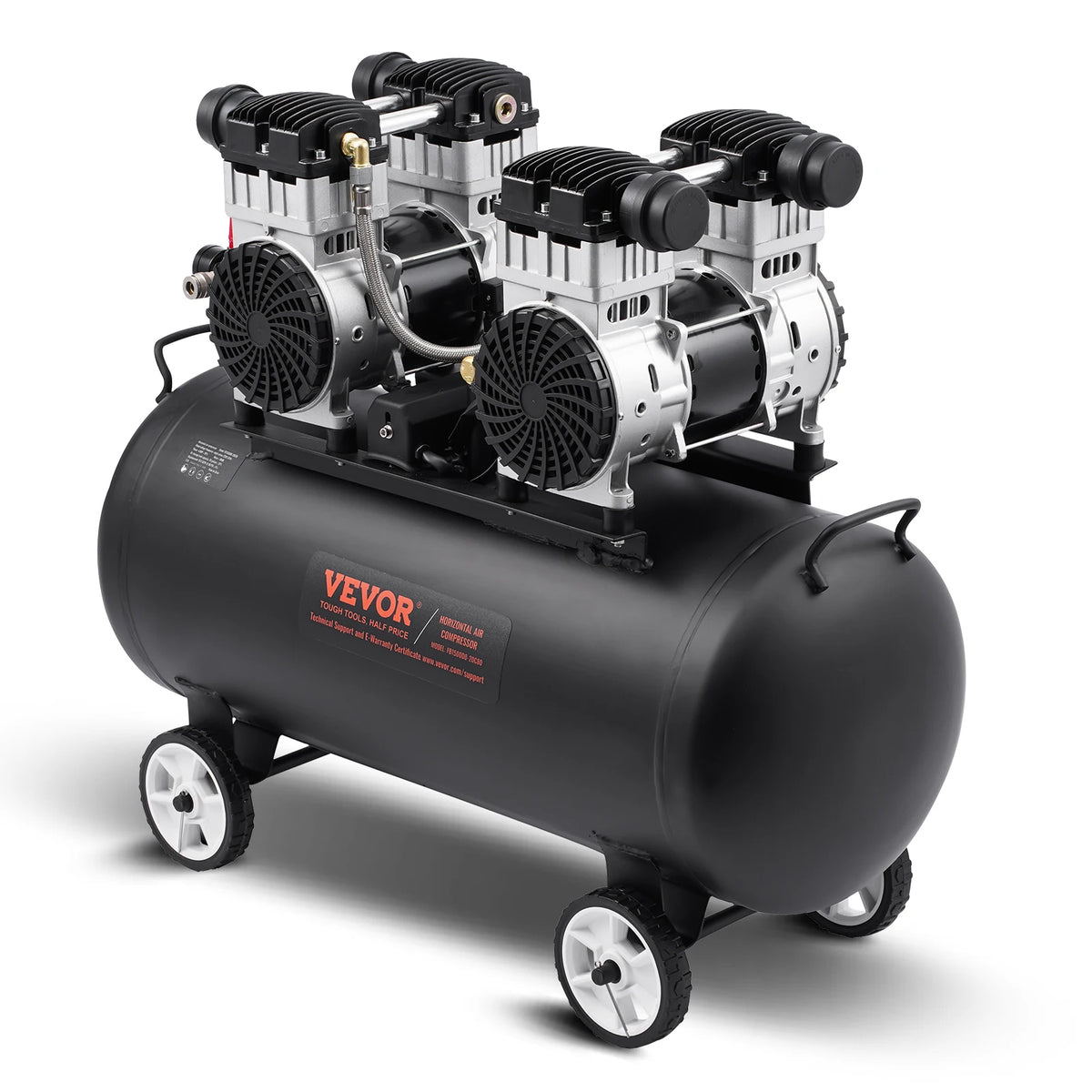 Compresseur d'Air Silencieux Sans Huile 750W/1450W/3000W - Réparation Auto & Gonflage Pneus – photo 1/13