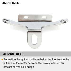 Support de bobine d'allumage chromé en acier inoxydable - Harley FL 1948-1984, FX 1971-1984 – photo 2/8