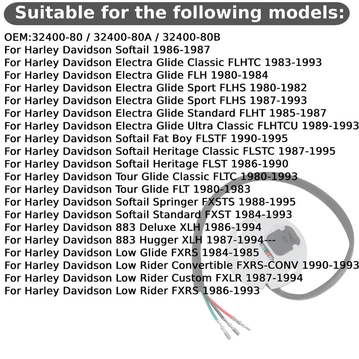 Capteur d'allumage 32400-80B pour Harley Softail Touring - vue 1