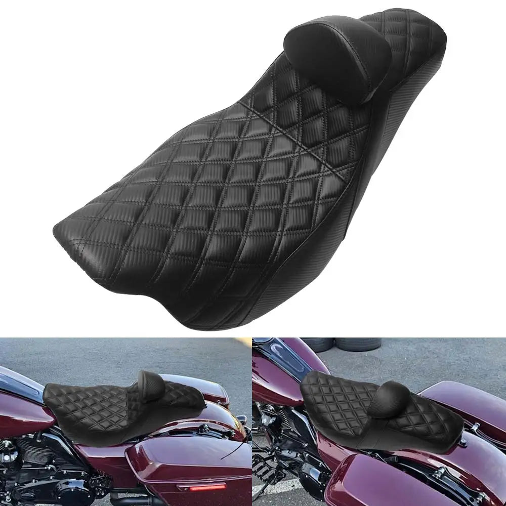 Selle conducteur avec dossier pour Harley-Davidson Street Glide / Road Glide / Electra Glide / Road King / Tri Glide (2008-2025)