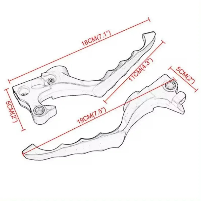 Leviers de frein et d'embrayage design tête de mort pour Harley Sportster 1200/883 2004-2015 – photo 2/6