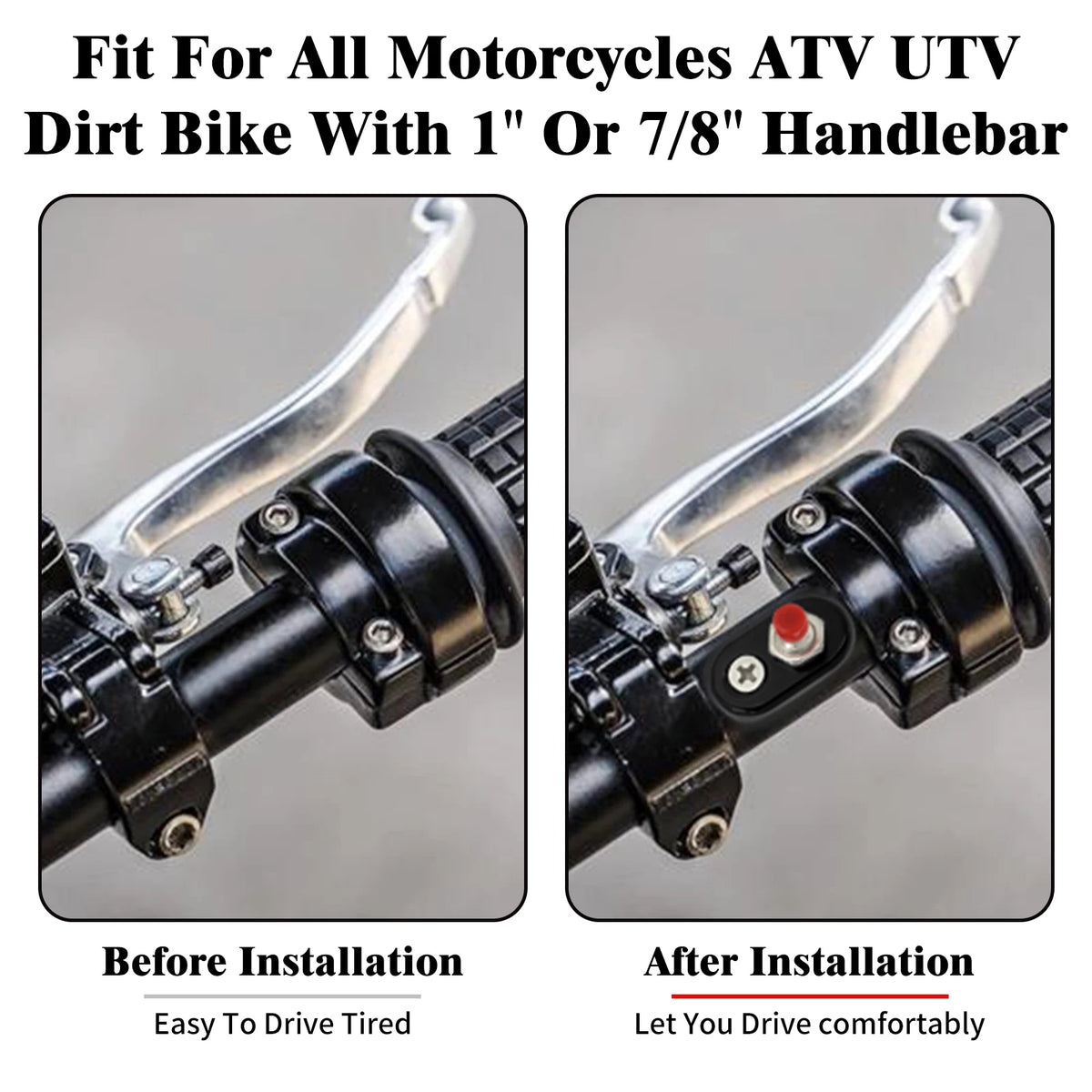 Interrupteur noir pour guidon moto universel - vue 2