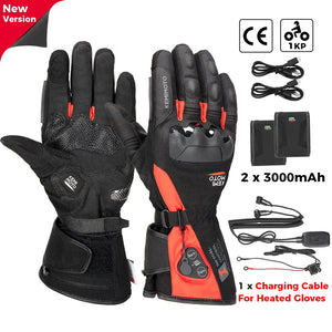 Gants moto chauffants noirs - vue sur main - vue 9