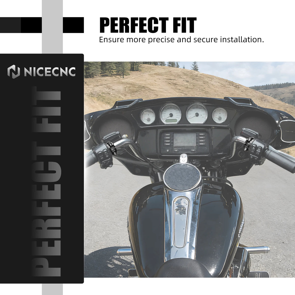 Demi-Collier de Levier Frein/Embrayage 1 pouce CNC pour Harley Dyna, Street Glide, Road Glide – photo 2/9