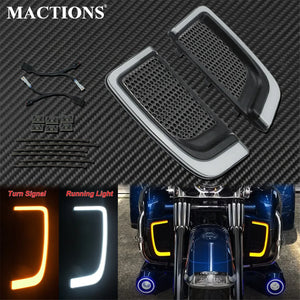 Grille inférieure de carénage LED noire pour Harley-Davidson Touring - vue 1