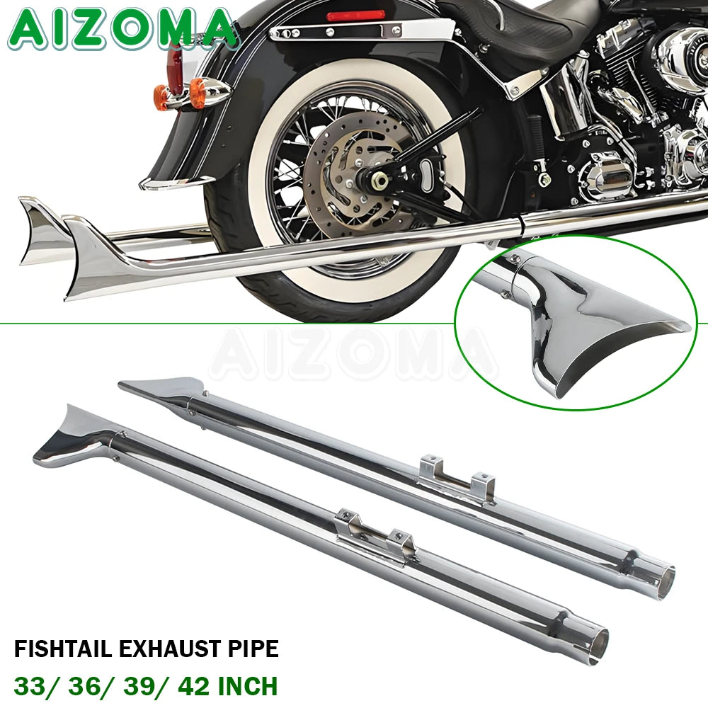 Silencieux d'échappement style Fishtail 33/36/39/42 pouces - Harley Softail (2007-2017) – photo 1/10