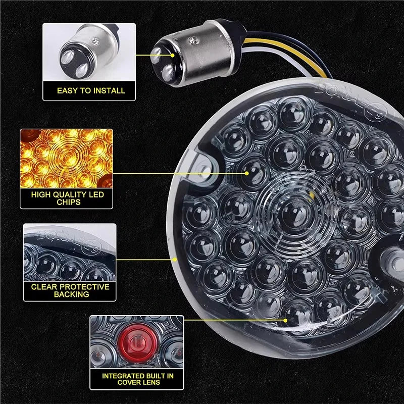 Inserts de clignotants LED pour Harley Road King Electra Glide - vue 3