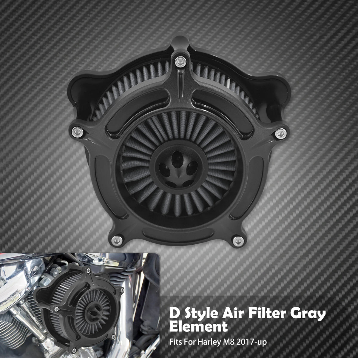 Kit de filtre à air gris CNC complet pour Harley-Davidson Sportster, Touring, Dyna, Softail – photo 9/10