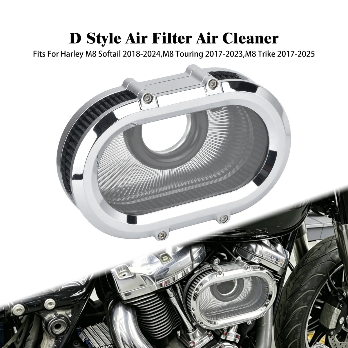 Filtre à air avec anneaux décoratifs interchangeables pour Harley-Davidson - vue 8