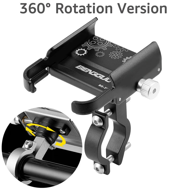 Support téléphone moto/vélo rotatif 360° pour smartphones 4,7 à 7 pouces – fixation guidon aluminium - vue 12