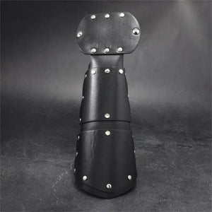 Masque moto demi-visage cuir clouté style punk - vue 5