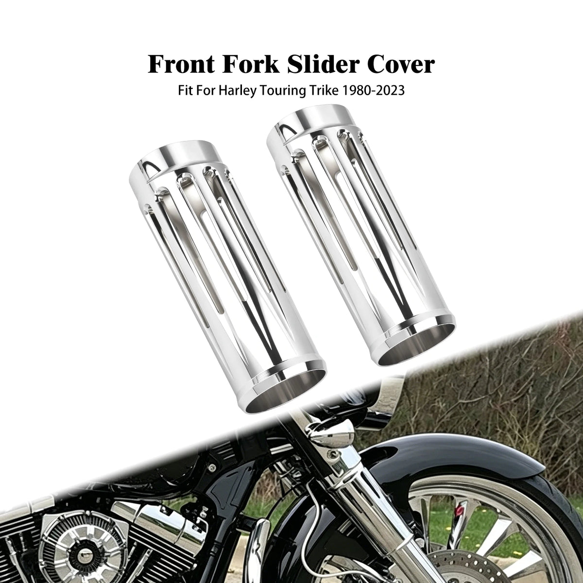 Soufflets de fourche chromés pour Harley-Davidson Touring - vue 8