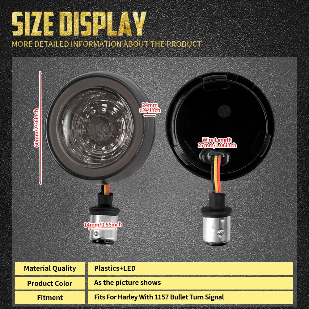Clignotants LED style bullet 1157, avant/arrière - Harley Sportster XL 1200, Softail, Touring, Dyna – photo 6/8
