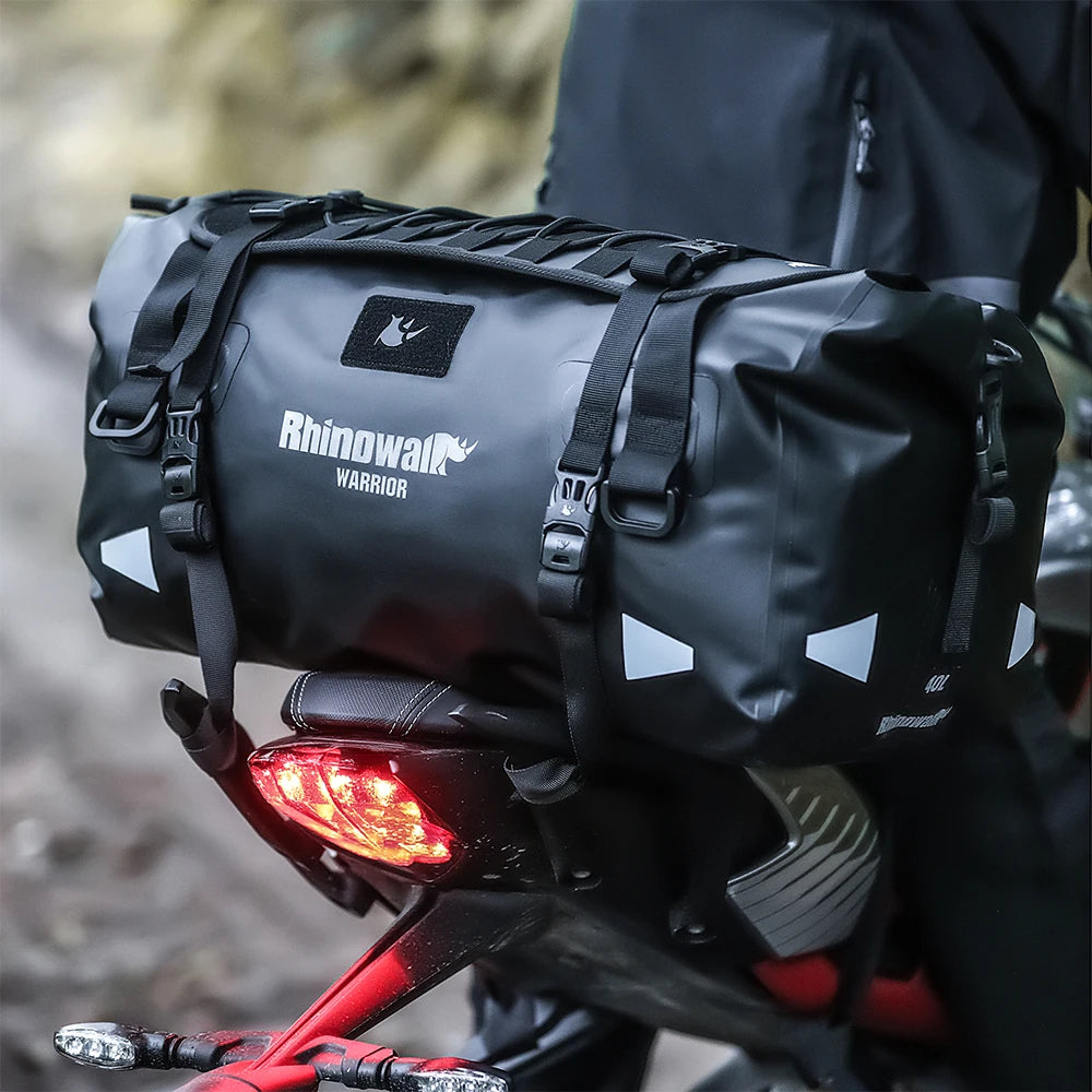 Sac de selle arrière noir Rhinowalk pour moto - vue 2