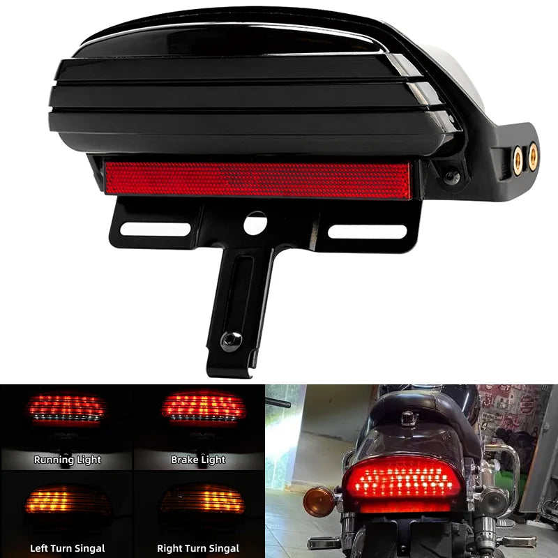 Feu arrière tri-bar LED pour Harley Softail - vue 1