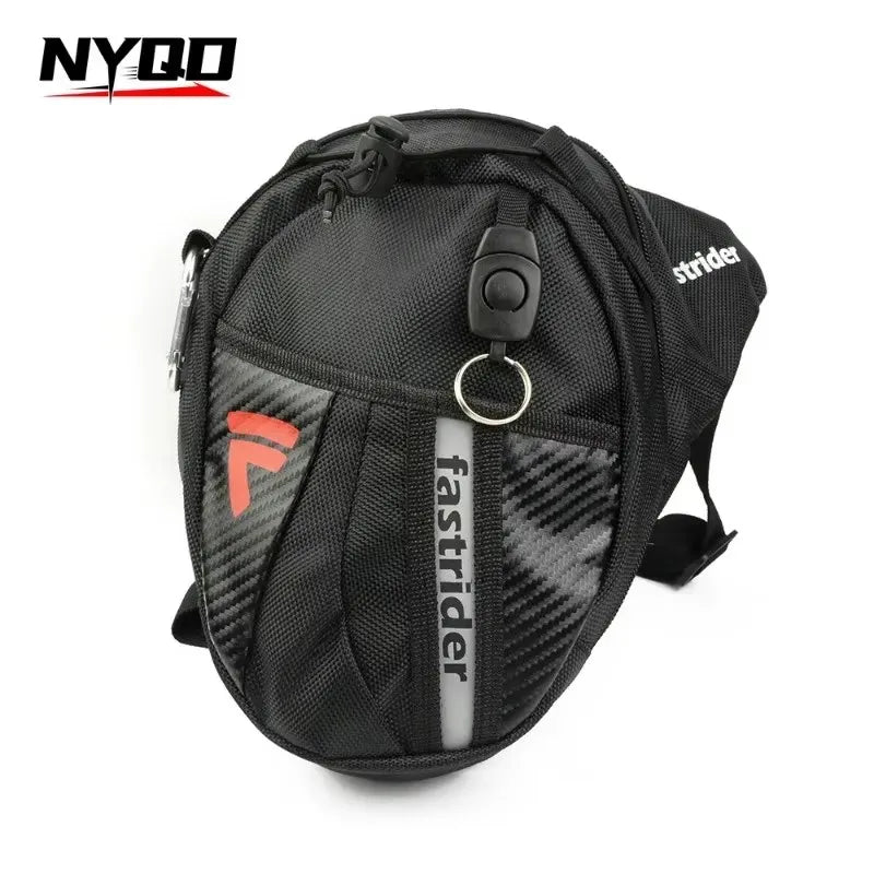 Sac de cuisse moto noir - vue de face - vue 3