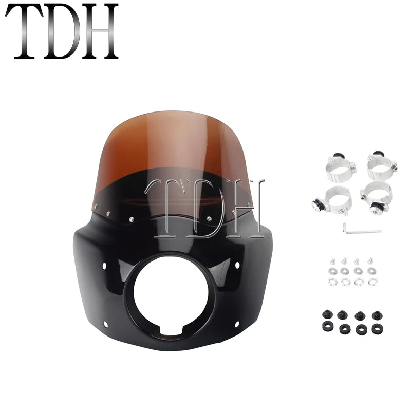 Carénage phare noir avec pare-brise pour Harley-Davidson Dyna Wide Glide - vue 19