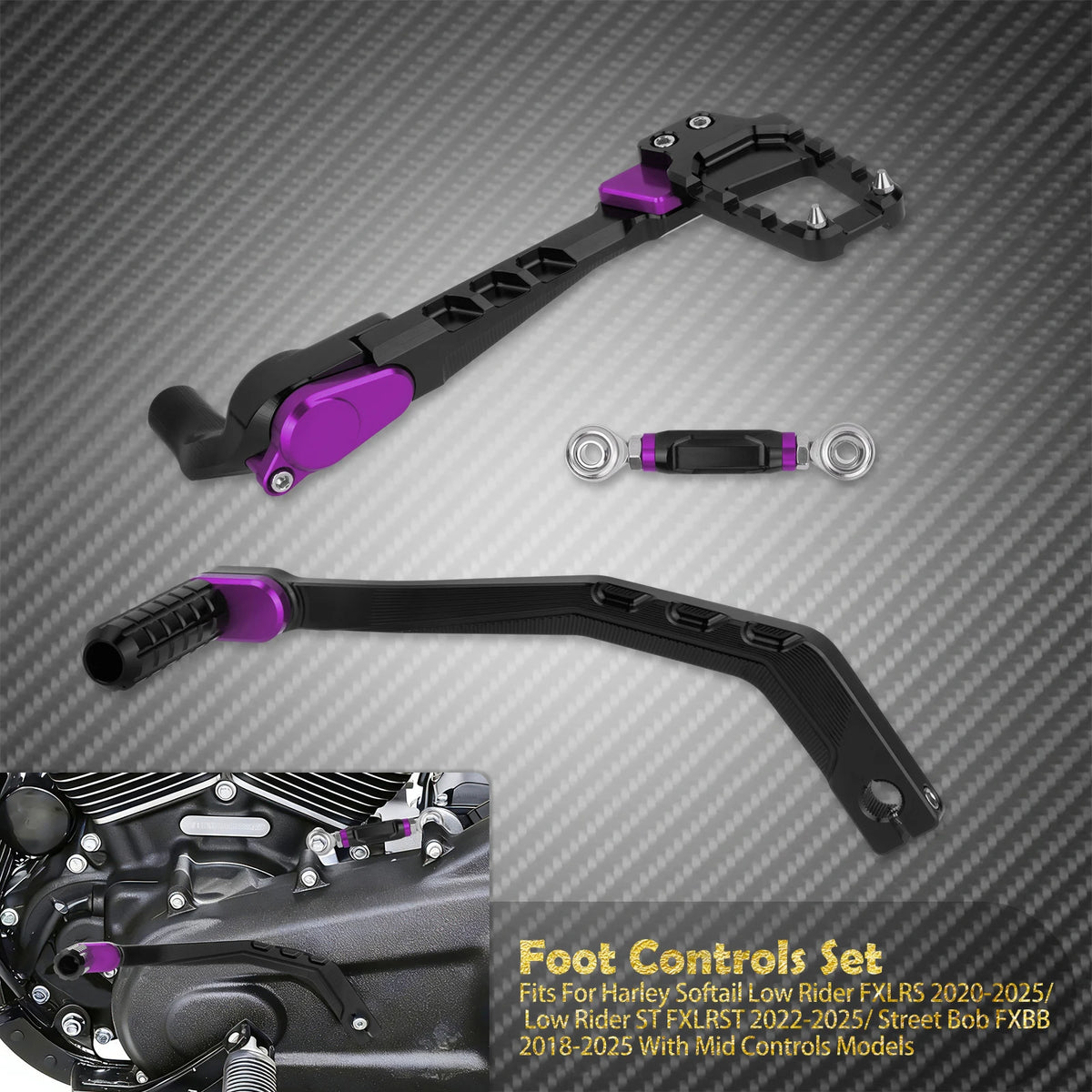 Kit de commandes centrales (mid control) avec repose-pieds - Harley Softail Low Rider 2020-2025, FXBB, Street Bob – photo 8/10