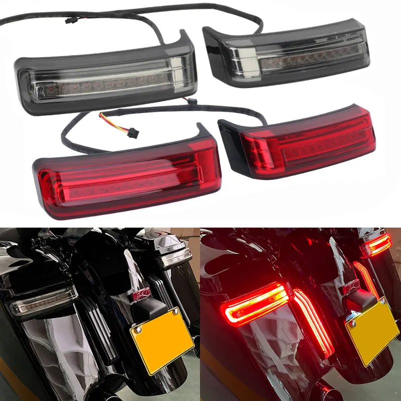 Feux arrière LED de sacoches, clignotants et stop, pour Harley Touring 1997-2022 - vue 1