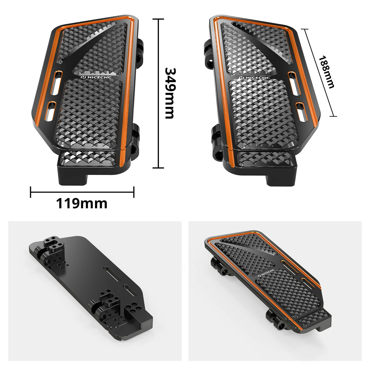 Marchepieds conducteur NICECNC pour Harley-Davidson Touring Street Glide, Road King, Road Glide, Softail et Electra Glide – photo 6/8