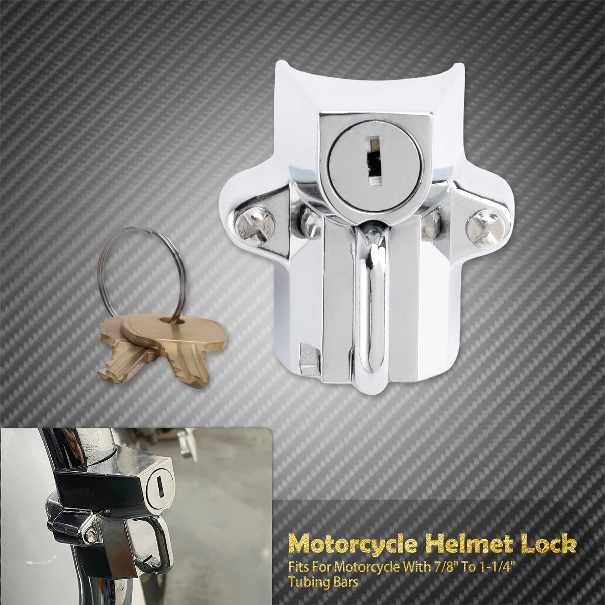 Antivol de Casque avec Crochet de Suspension et 2 Clés - Guidon 25-32mm, Harley-Davidson – photo 7/8