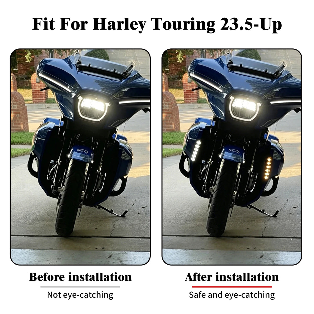 Bas de Carénage Noir Brillant avec Becquet Menton et LED - Harley-Davidson Touring FLHXSE 2023-2026 – photo 2/8
