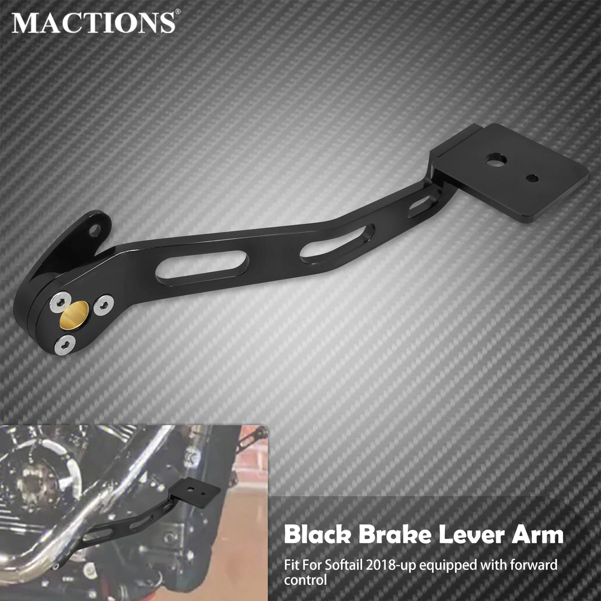 Levier de Frein Arrière pour Commandes Avancées - Harley-Davidson Softail Fat Bob, Low Rider, Standard, FLSB, FXDR 2018 et plus – photo 1/8