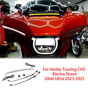 Feu de grille de pare-brise LED avec veilleuse et clignotant pour Harley Touring CVO Electra/Street Glide Ultra - vue 1