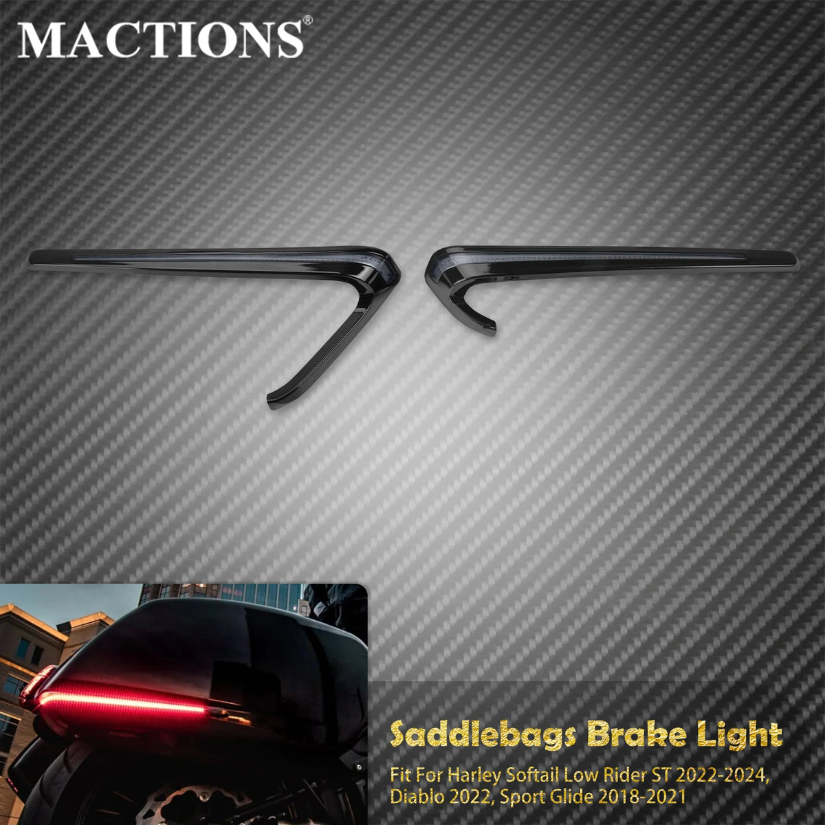 Feu LED de sacoche, stop et veilleuse arrière - Harley Softail Low Rider ST FXLRST 2022-2024, Sport Glide FLSB 2018-2021 – photo 1/7