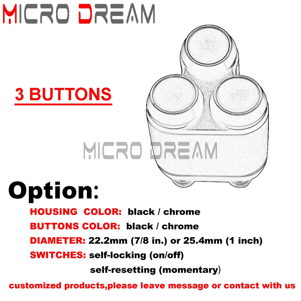 Commodo de guidon à boutons pour Harley - vue 14