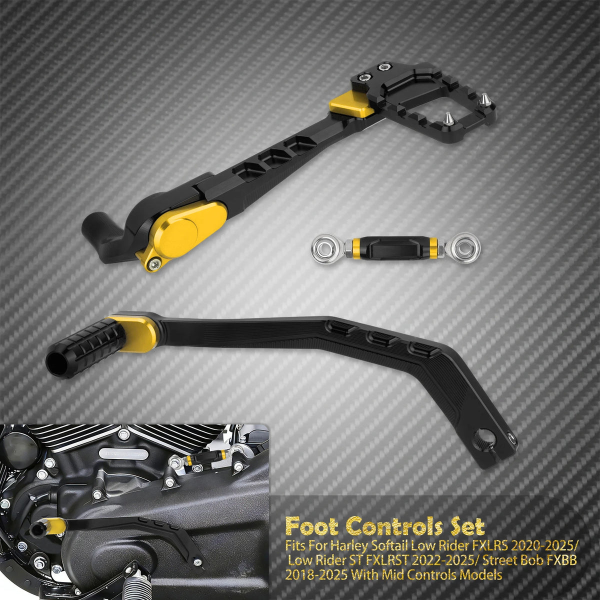 Kit de commandes centrales (mid control) avec repose-pieds - Harley Softail Low Rider 2020-2025, FXBB, Street Bob – photo 9/10