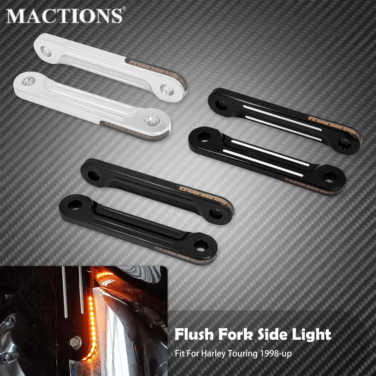 Feu de Garde-boue Arrière LED (Fender Tip) Fumé/Ambre/Rouge - Harley-Davidson Touring Road King, Softail 1980-2013 – photo 1/9