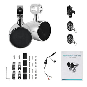Haut-parleurs moto Bluetooth avec télécommande – 50 W, étanche IP65, montage guidon 26-33 mm - vue 8