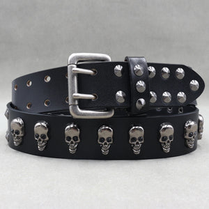 Ceinture en cuir véritable cloutée style rock - vue 6