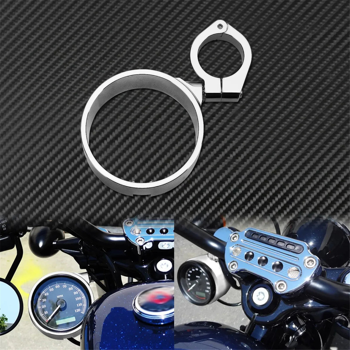 Support de compteur latéral pour Harley Sportster Dyna - vue 5