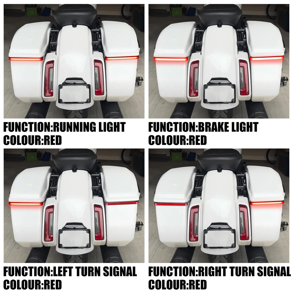 Feux LED de Sacoches à Défilement avec Clignotant Dynamique et Stop - Harley-Davidson Touring 2023.5 et plus récent – photo 5/8