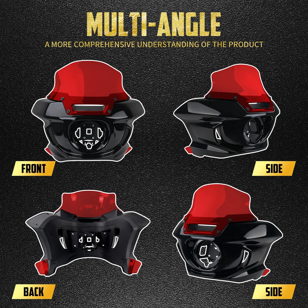 Carénage de phare avant noir pour Harley Softail - vue 3