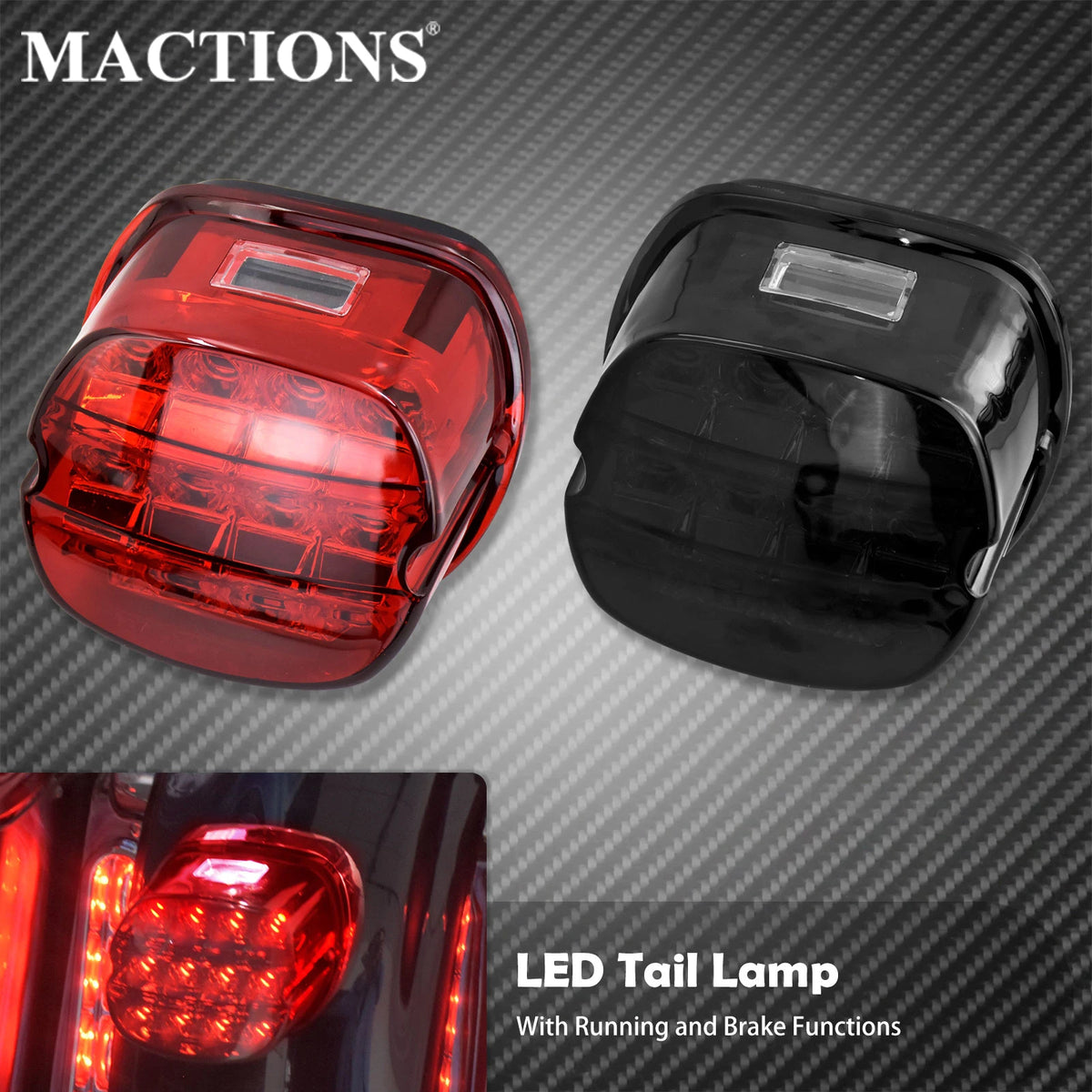 Feu arrière LED pour Harley Sportster, Dyna, Softail - vue 1