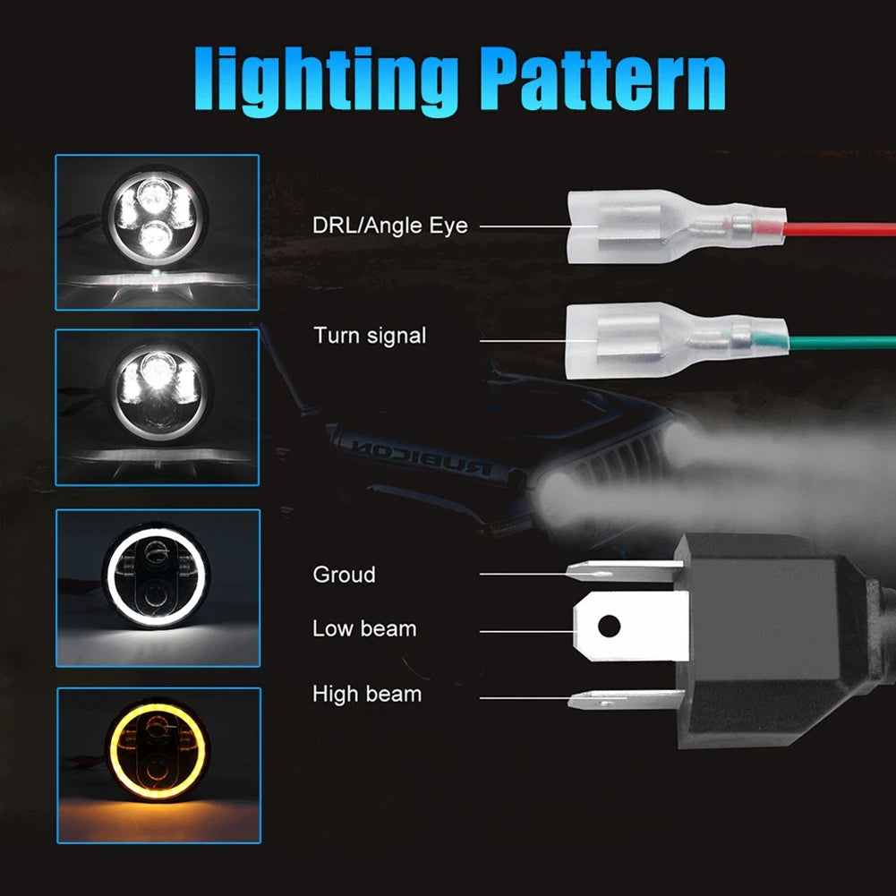 Phare LED 5,75 pouces pour Harley Sportster Dyna - vue 6